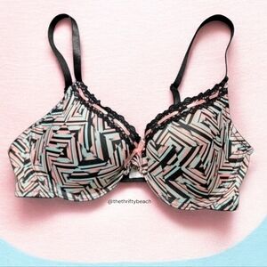 Just Be Black and Pink Patterned Bra